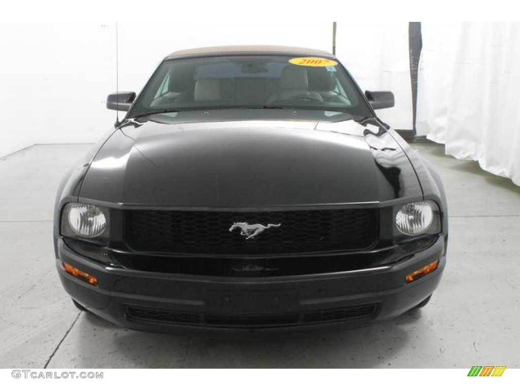 2007 Mustang V6 Premium Convertible - Black / Medium Parchment photo #3