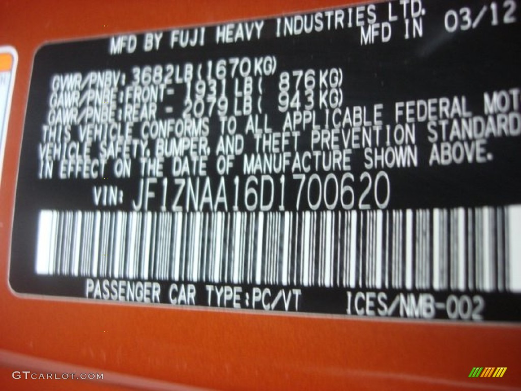 2013 FR-S Sport Coupe - Hot Lava Orange / Black/Red Accents photo #29