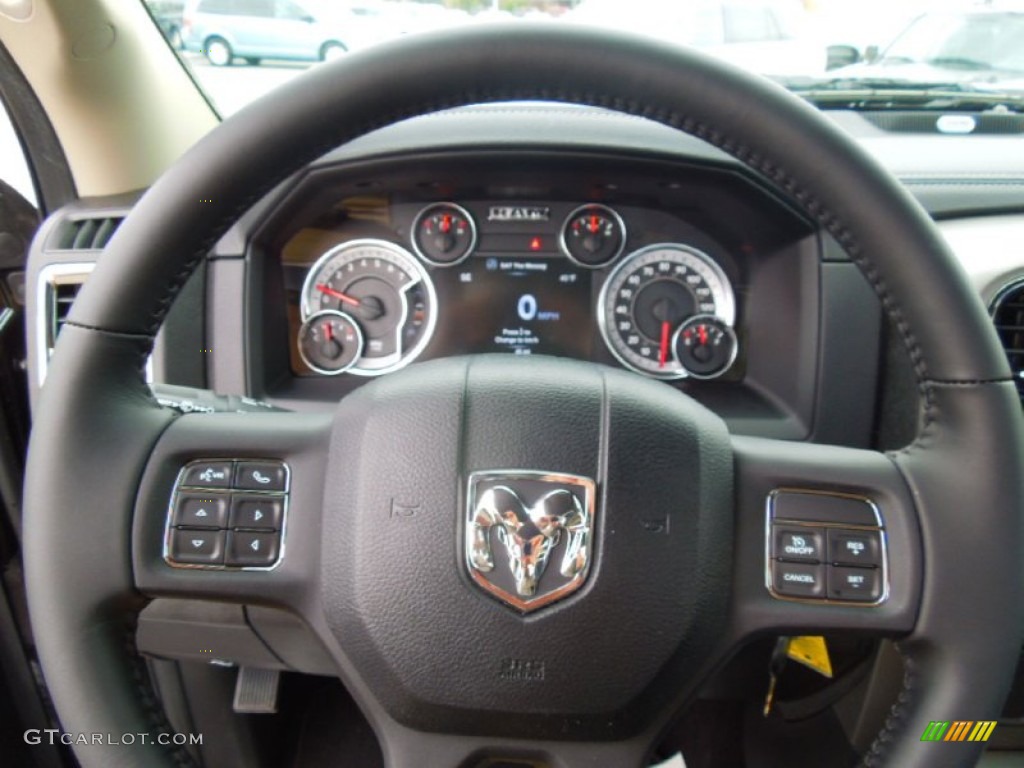 2013 Ram 1500 R/T Regular Cab R/T Black Steering Wheel Photo #77031735