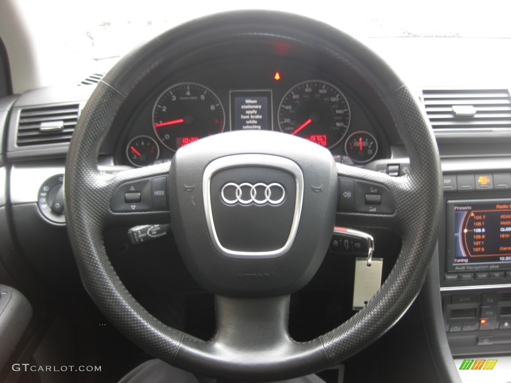 2005 Audi A4 2.0T Sedan Ebony Steering Wheel Photo #77031765