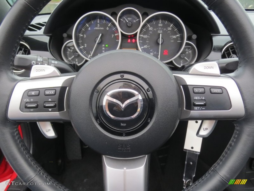2007 Mazda MX-5 Miata Sport Roadster Black Steering Wheel Photo #77035926