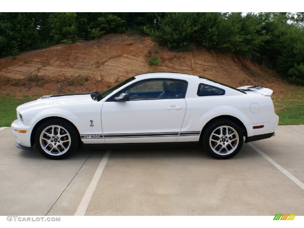 Performance White 2009 Ford Mustang Shelby GT500 Coupe Exterior Photo #77036202
