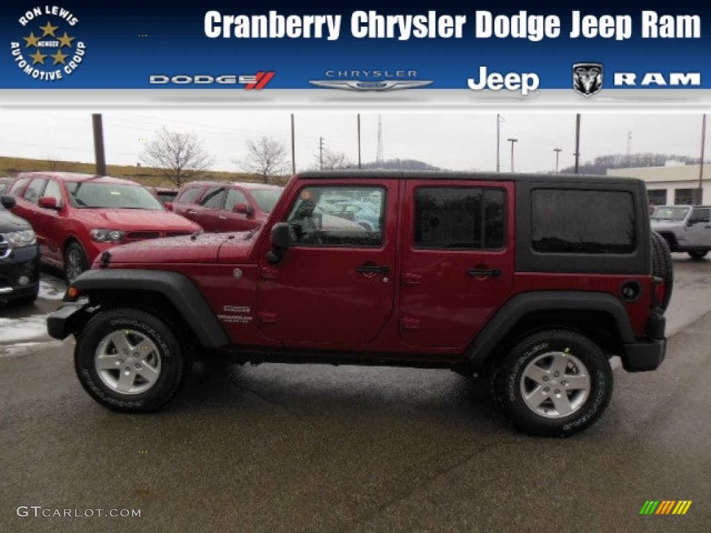 2013 Wrangler Unlimited Sport 4x4 - Deep Cherry Red Crystal Pearl / Black photo #1