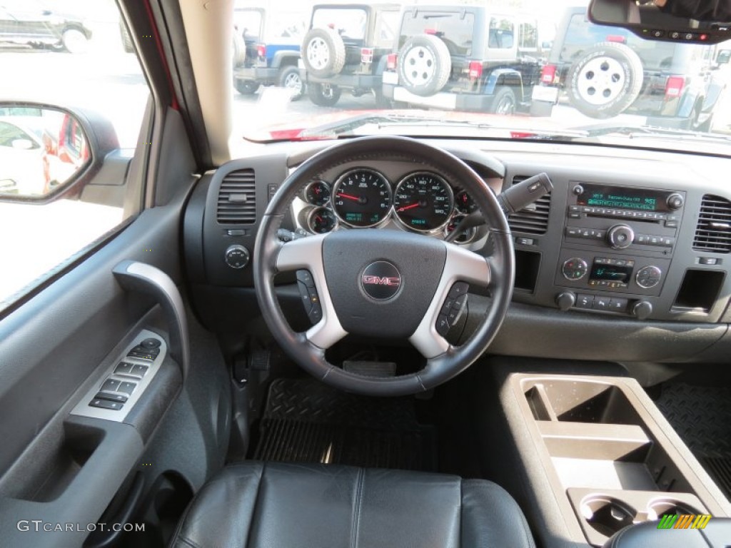 2009 GMC Sierra 1500 SLE Crew Cab Ebony Dashboard Photo #77039637