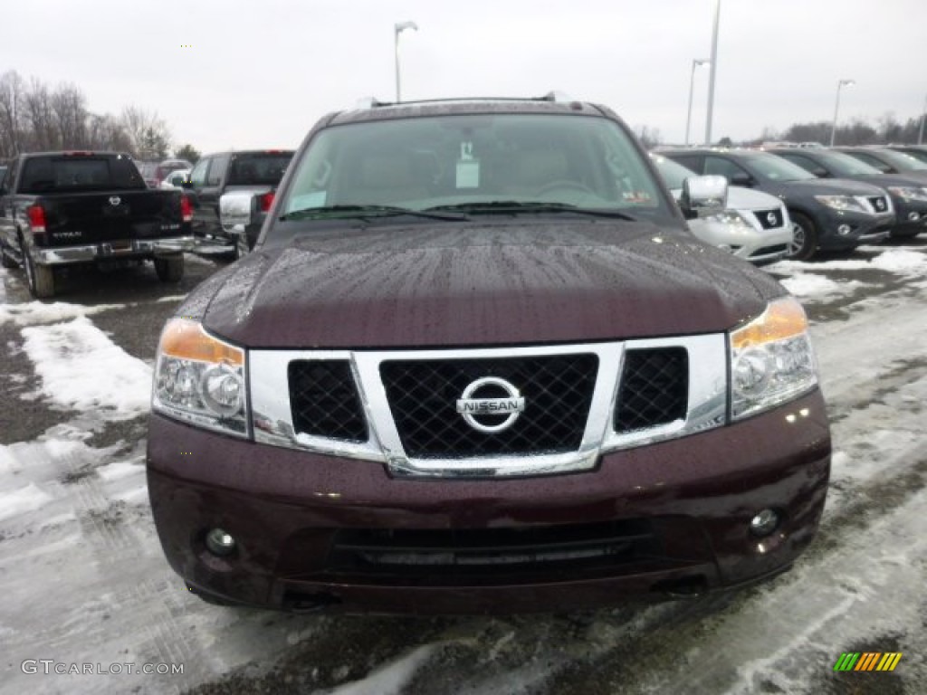 2013 Armada Platinum 4WD - Midnight Garnet / Almond photo #2