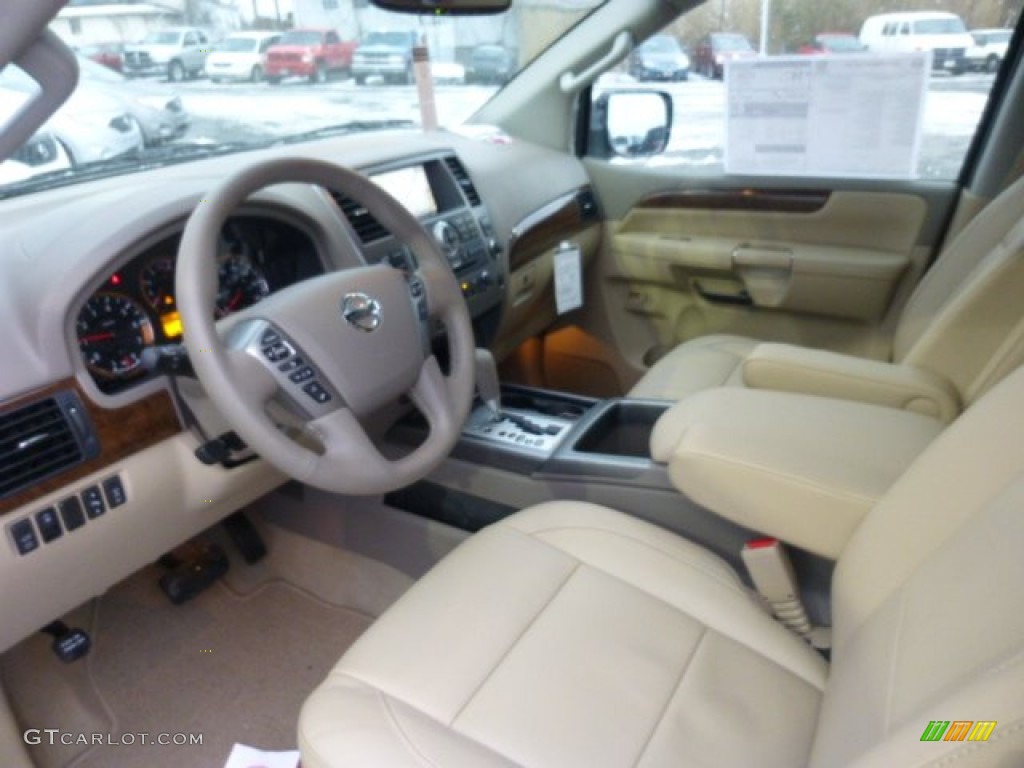 2013 Armada Platinum 4WD - Midnight Garnet / Almond photo #16