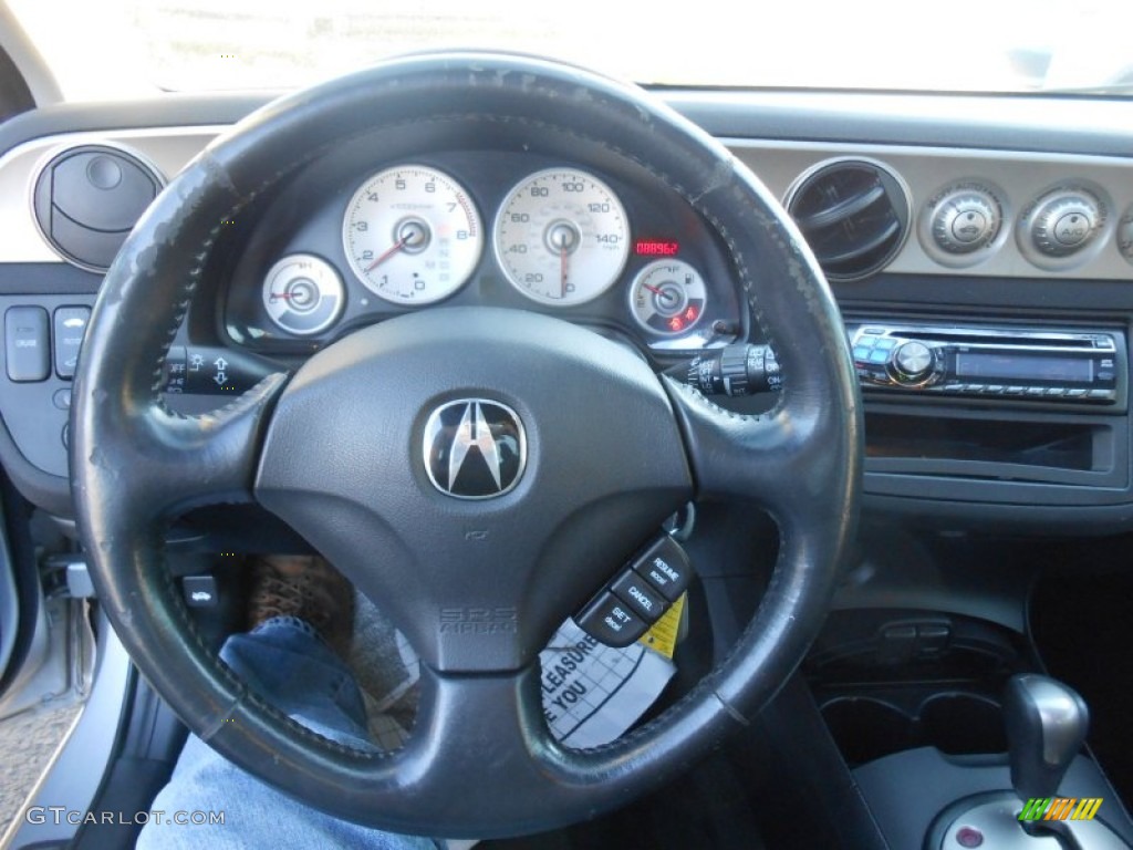 2003 Acura RSX Sports Coupe Ebony Steering Wheel Photo #77043238