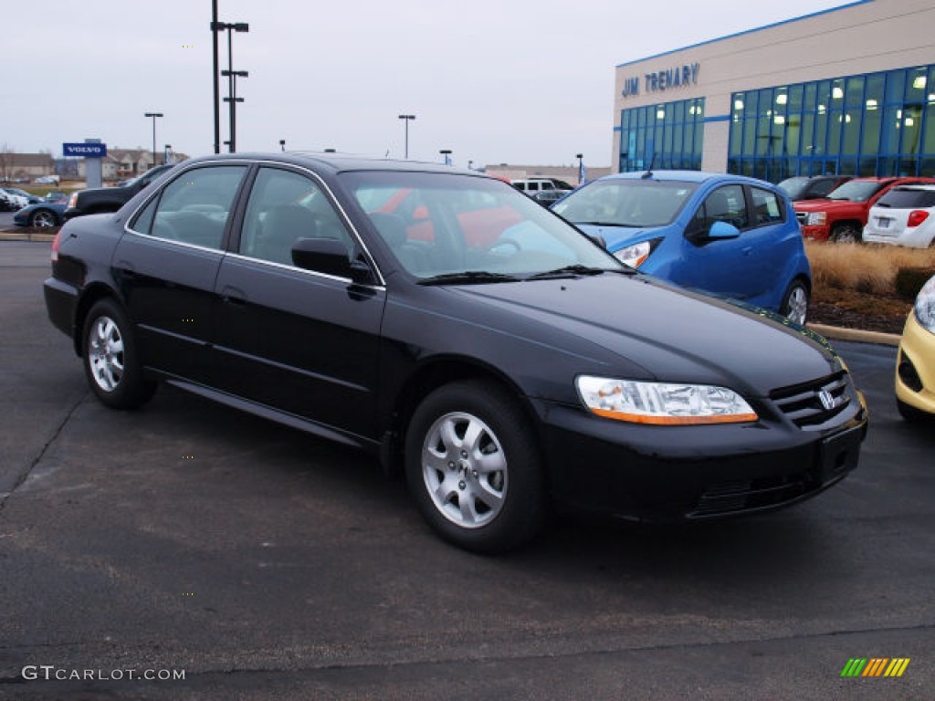 2002 Accord EX Sedan - Nighthawk Black Pearl / Quartz Gray photo #2