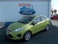 2013 Lime Squeeze Ford Fiesta SE Sedan  photo #2