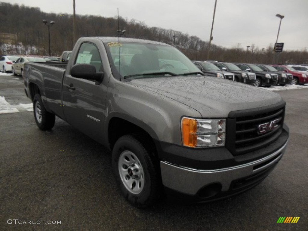 2013 Sierra 1500 Regular Cab 4x4 - Steel Gray Metallic / Dark Titanium photo #4