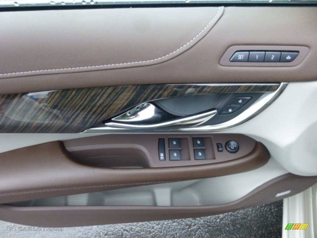 2013 Cadillac ATS 2.0L Turbo Luxury AWD Light Platinum/Brownstone Accents Door Panel Photo #77047964