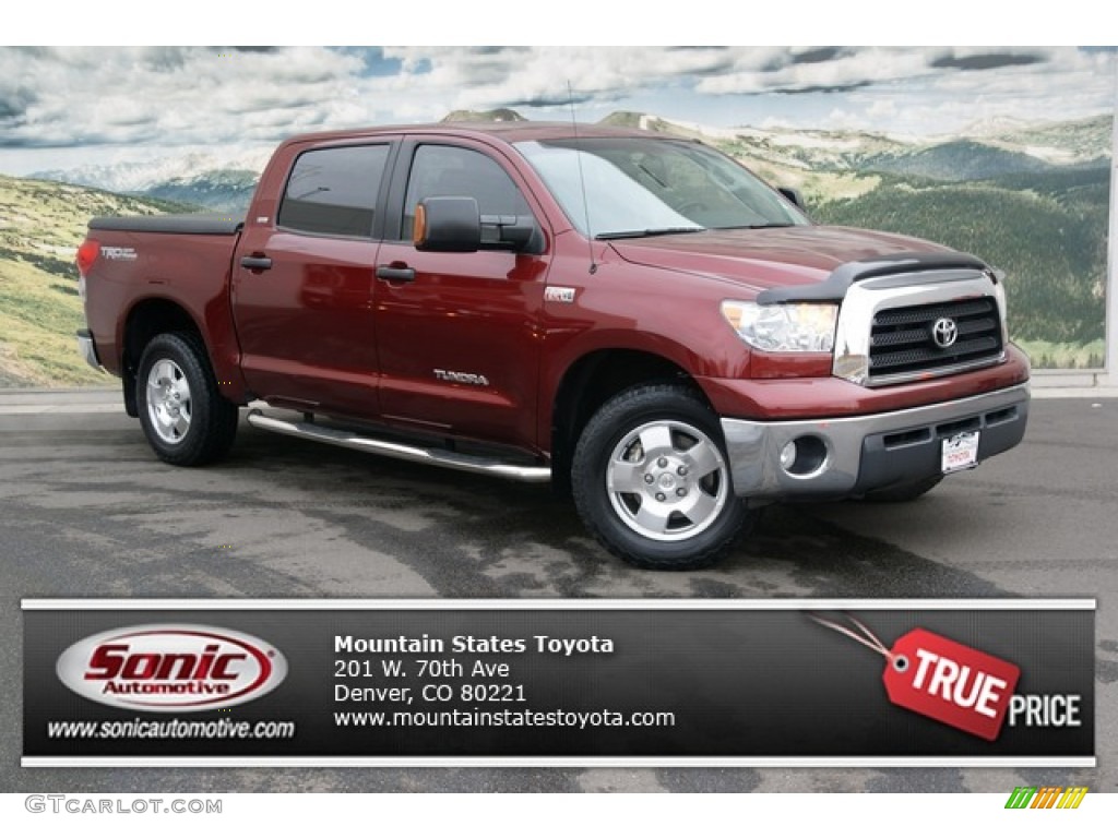 2008 Tundra TRD CrewMax 4x4 - Salsa Red Pearl / Graphite Gray photo #1