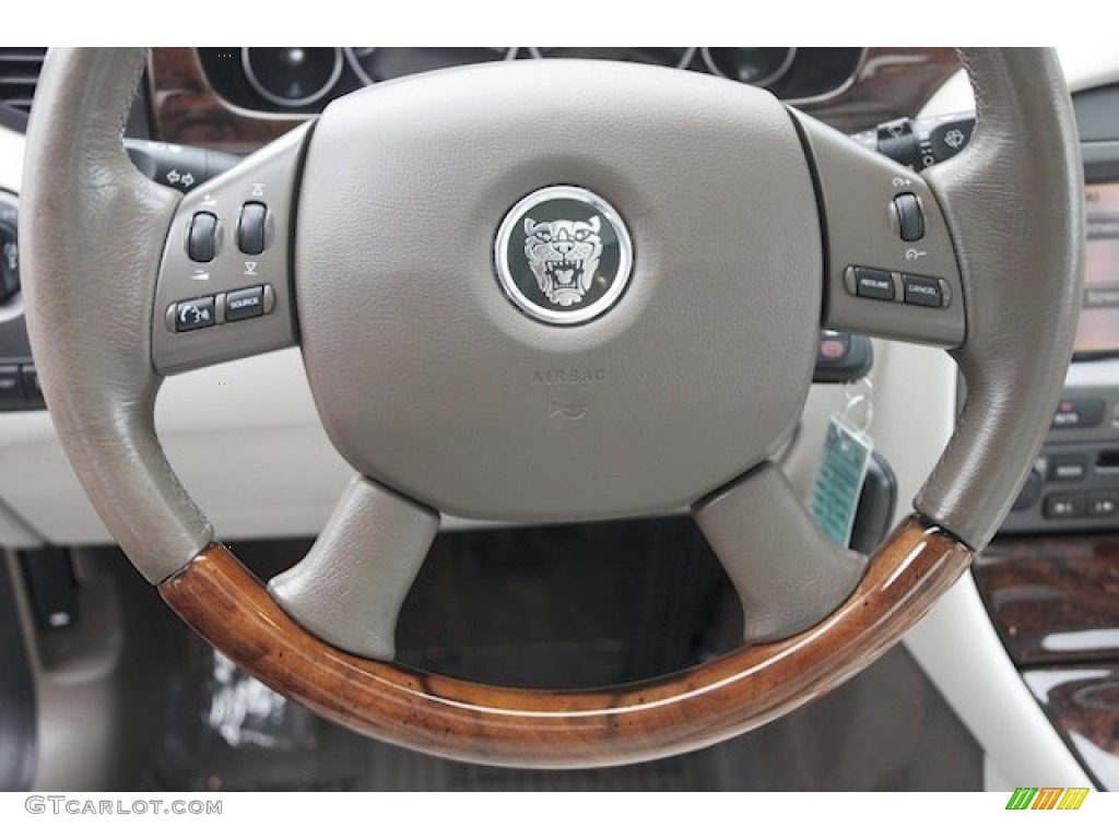 2005 Jaguar X-Type 3.0 Ivory Steering Wheel Photo #77049269