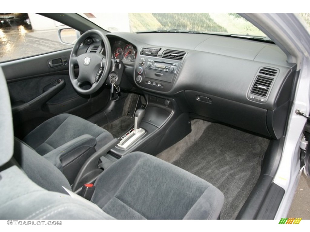 Black Interior 2005 Honda Civic EX Coupe Photo #77049761
