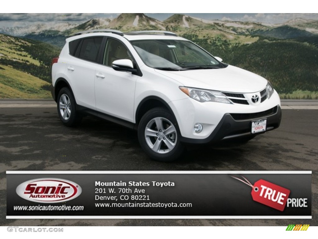 2013 RAV4 XLE AWD - Super White / Beige photo #1