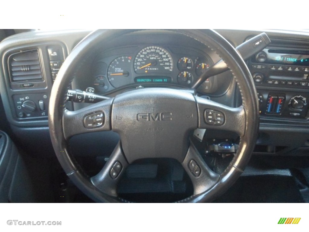 2007 GMC Sierra 2500HD Classic SLE Crew Cab 4x4 Dark Charcoal Steering Wheel Photo #77052391