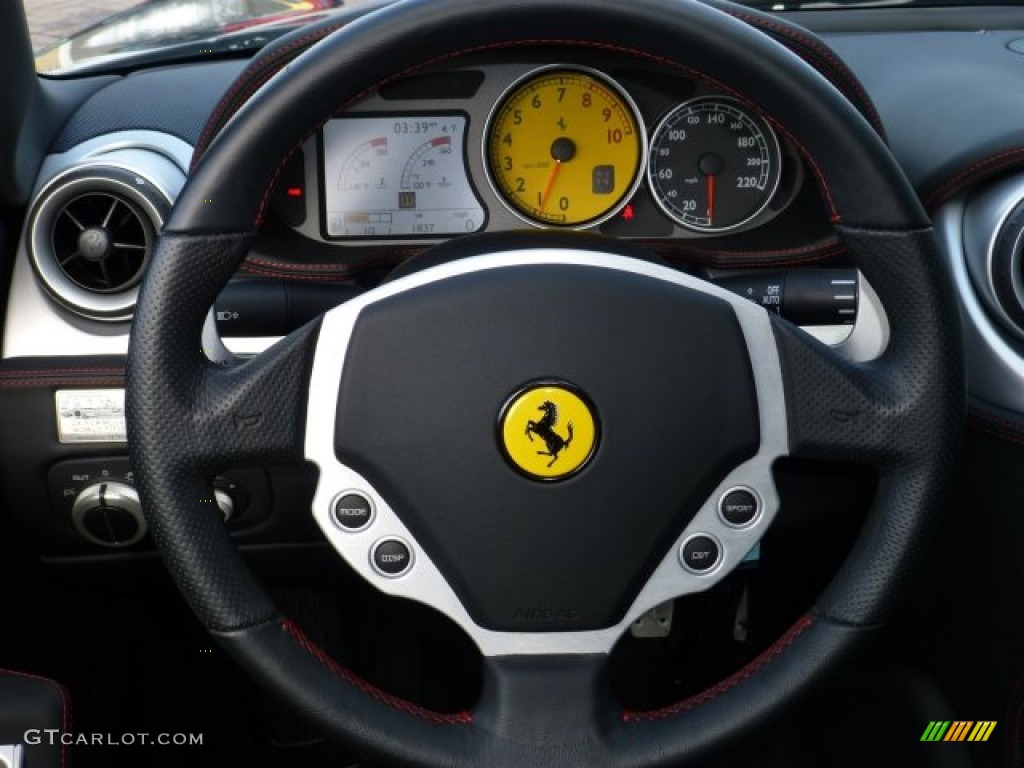 2006 Ferrari 612 Scaglietti F1A Black Steering Wheel Photo #77053321