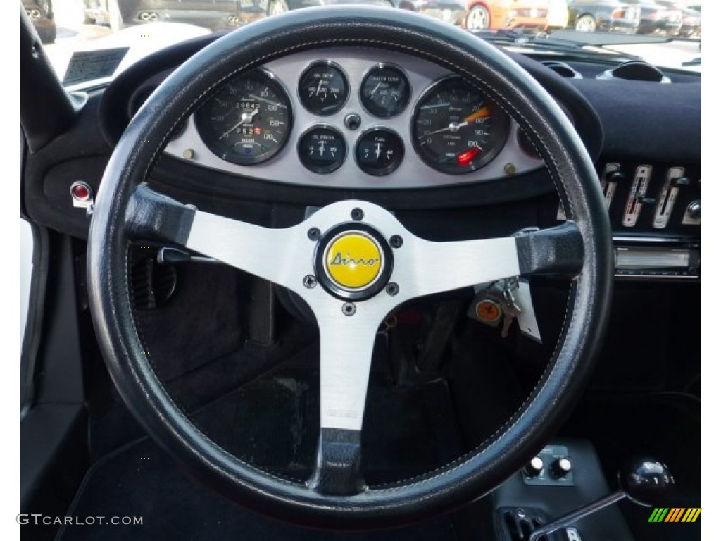 1974 Ferrari Dino 246 GTS Red/Black Steering Wheel Photo #77055806