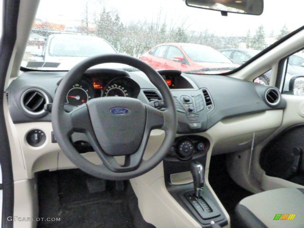 2013 Fiesta S Sedan - Oxford White / Charcoal Black/Light Stone photo #10