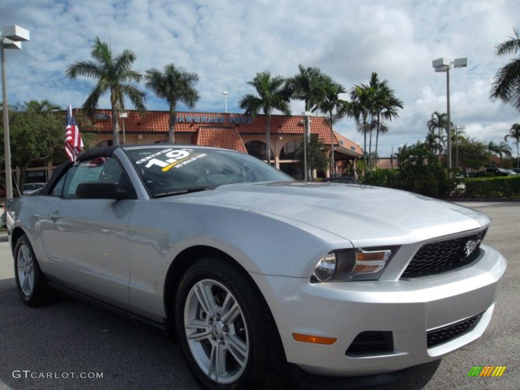 2011 Mustang V6 Convertible - Ingot Silver Metallic / Charcoal Black photo #1