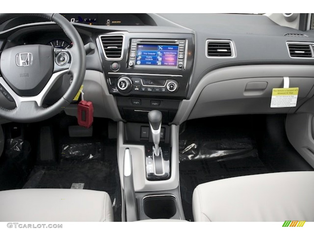 2013 Civic EX-L Sedan - Polished Metal Metallic / Gray photo #15