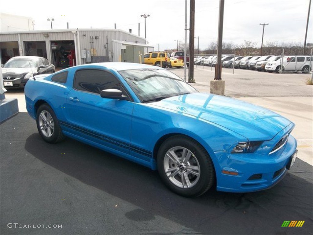 2013 Mustang V6 Coupe - Grabber Blue / Charcoal Black photo #7