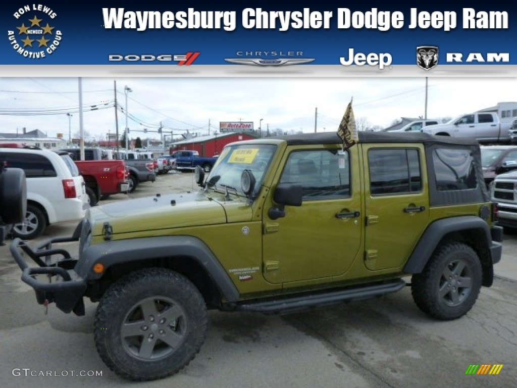 2010 Wrangler Unlimited Mountain Edition 4x4 - Rescue Green Metallic / Dark Slate Gray/Medium Slate Gray photo #1