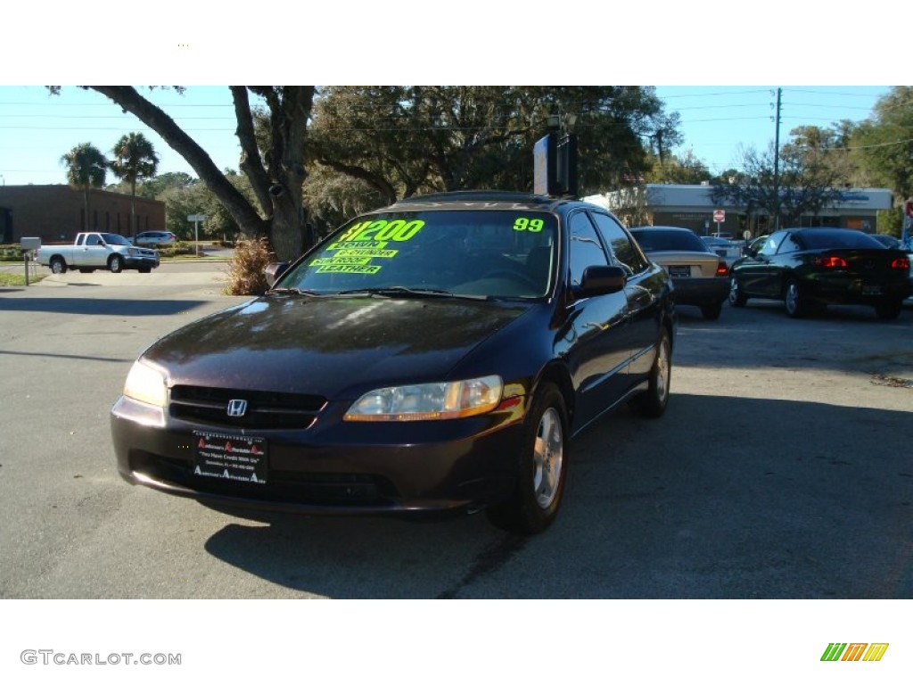 1999 Accord EX V6 Sedan - Flamenco Black Pearl / Gray photo #7