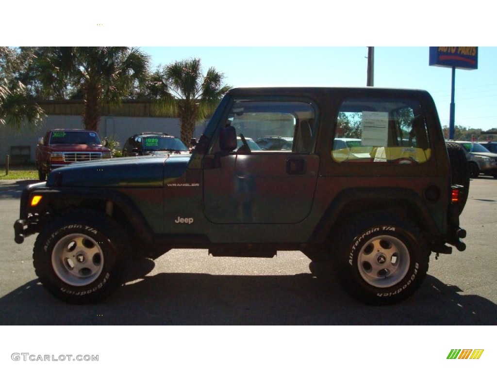 1998 Wrangler SE 4x4 - Bright Jade Satin Glow / Mist Grey photo #1