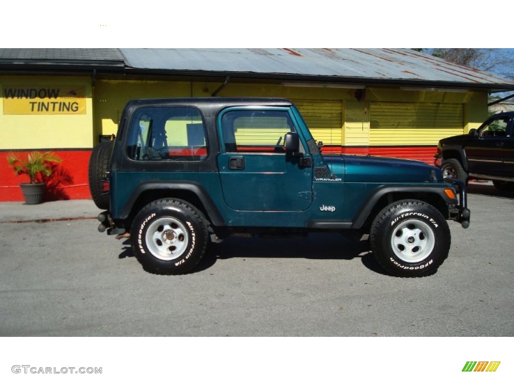 1998 Wrangler SE 4x4 - Bright Jade Satin Glow / Mist Grey photo #3