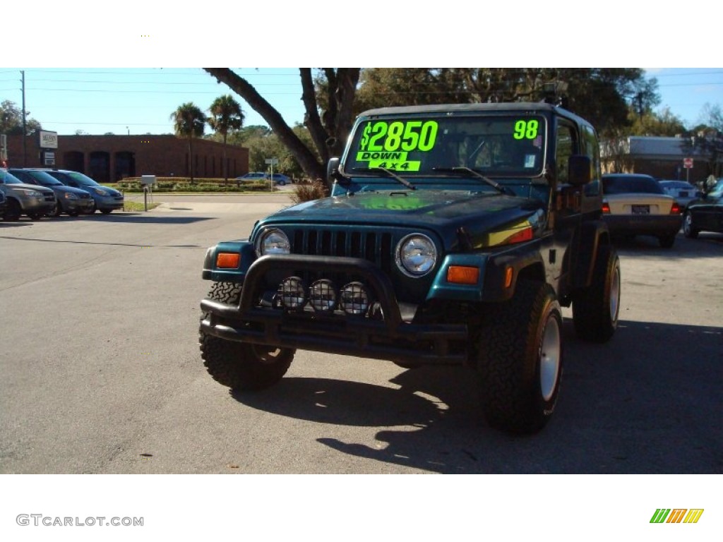 1998 Wrangler SE 4x4 - Bright Jade Satin Glow / Mist Grey photo #7