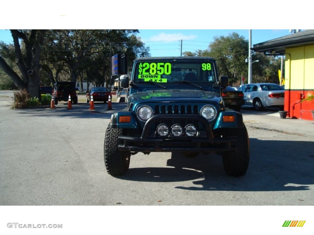 1998 Wrangler SE 4x4 - Bright Jade Satin Glow / Mist Grey photo #8