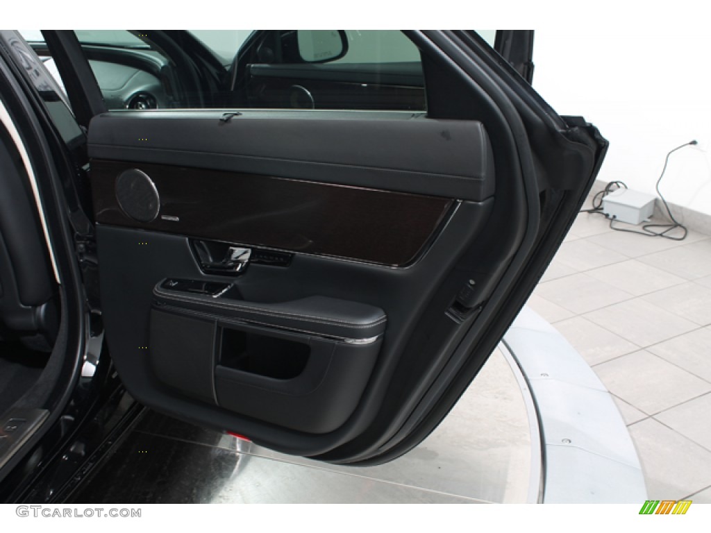 2012 Jaguar XJ XJL Supercharged Jet/Ivory Door Panel Photo #77063595