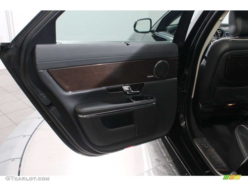 2012 Jaguar XJ XJL Supercharged Jet/Ivory Door Panel Photo #77063611