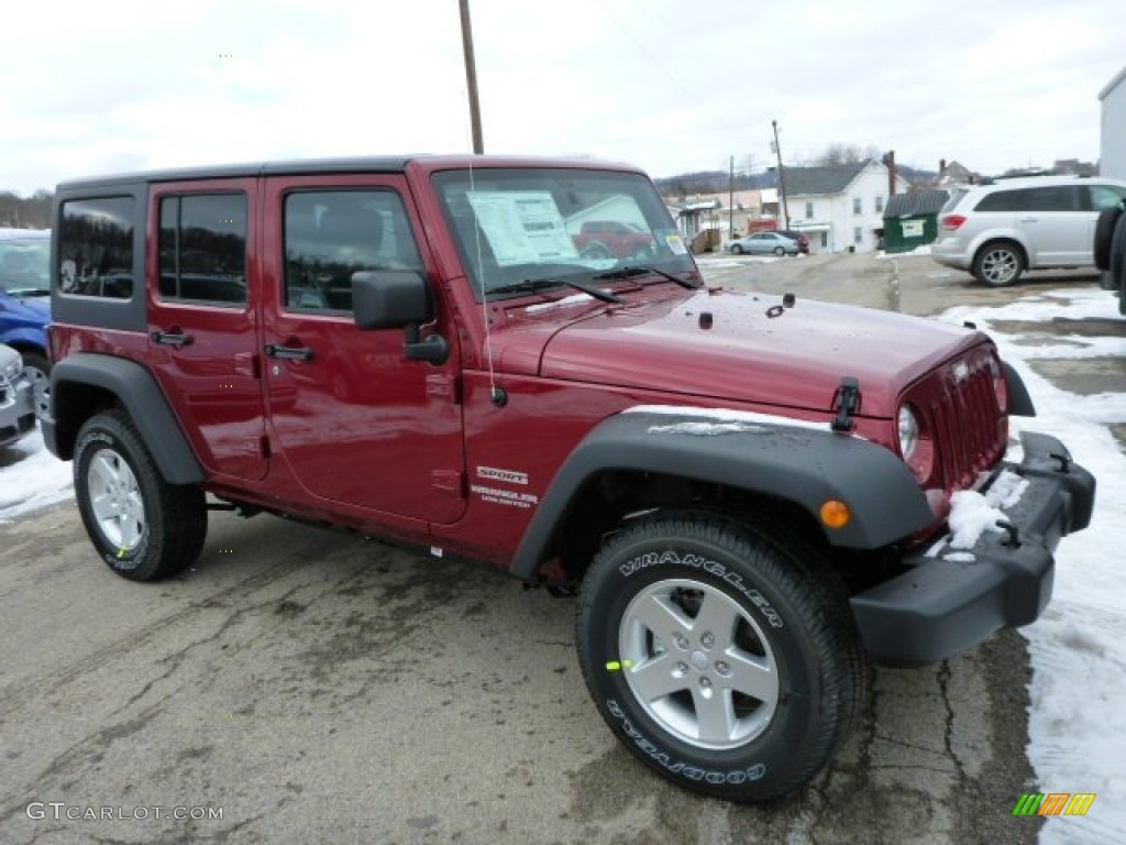 2013 Wrangler Unlimited Sport S 4x4 - Deep Cherry Red Crystal Pearl / Black photo #8