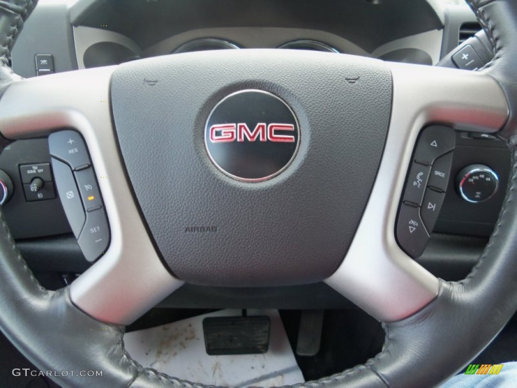 2011 GMC Sierra 1500 SLE Extended Cab 4x4 Ebony Steering Wheel Photo #77065255