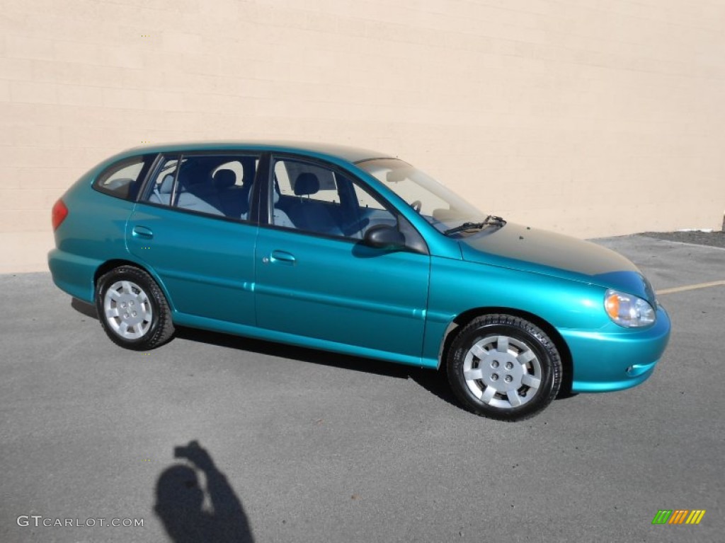 2002 Rio Cinco Hatchback - Emerald Green / Beige photo #7
