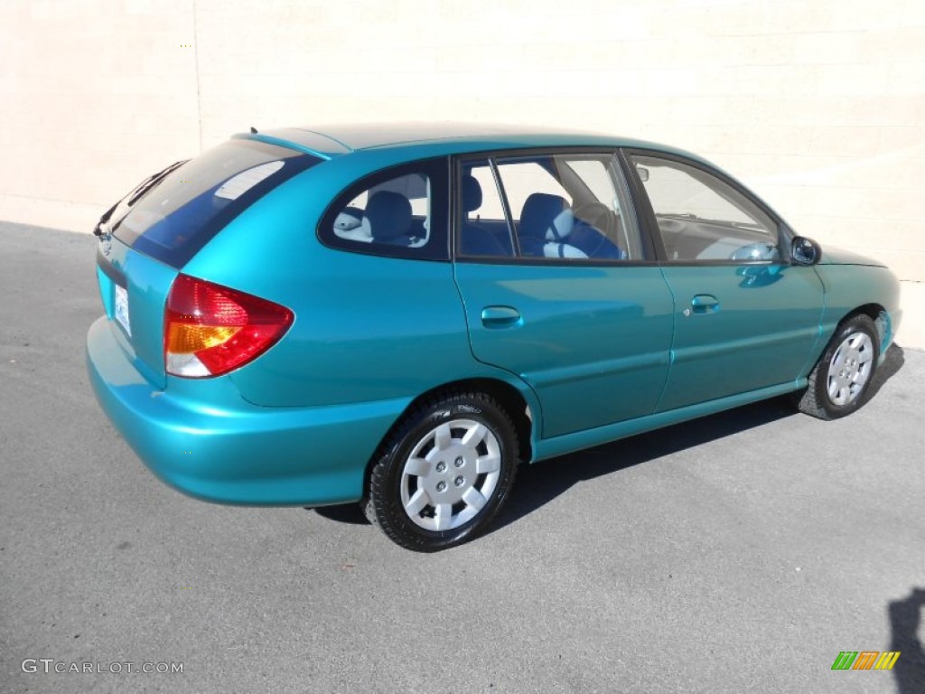 2002 Rio Cinco Hatchback - Emerald Green / Beige photo #9