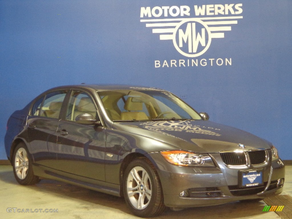 2008 3 Series 328xi Sedan - Sparkling Graphite Metallic / Beige Dakota Leather photo #1
