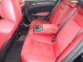2012 Chrysler 300 Black/Radar Red Interior Rear Seat Photo