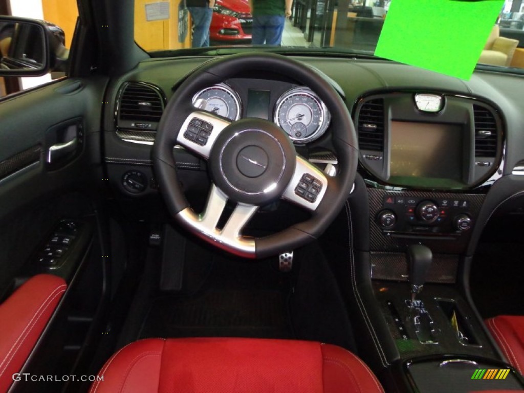 2012 Chrysler 300 SRT8 Black/Radar Red Dashboard Photo #77068357