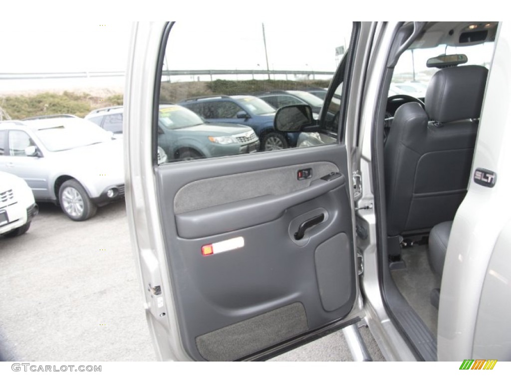 2003 GMC Sierra 1500 SLT Crew Cab 4x4 Dark Pewter Door Panel Photo #77070654