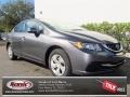 2013 Polished Metal Metallic Honda Civic LX Sedan  photo #1