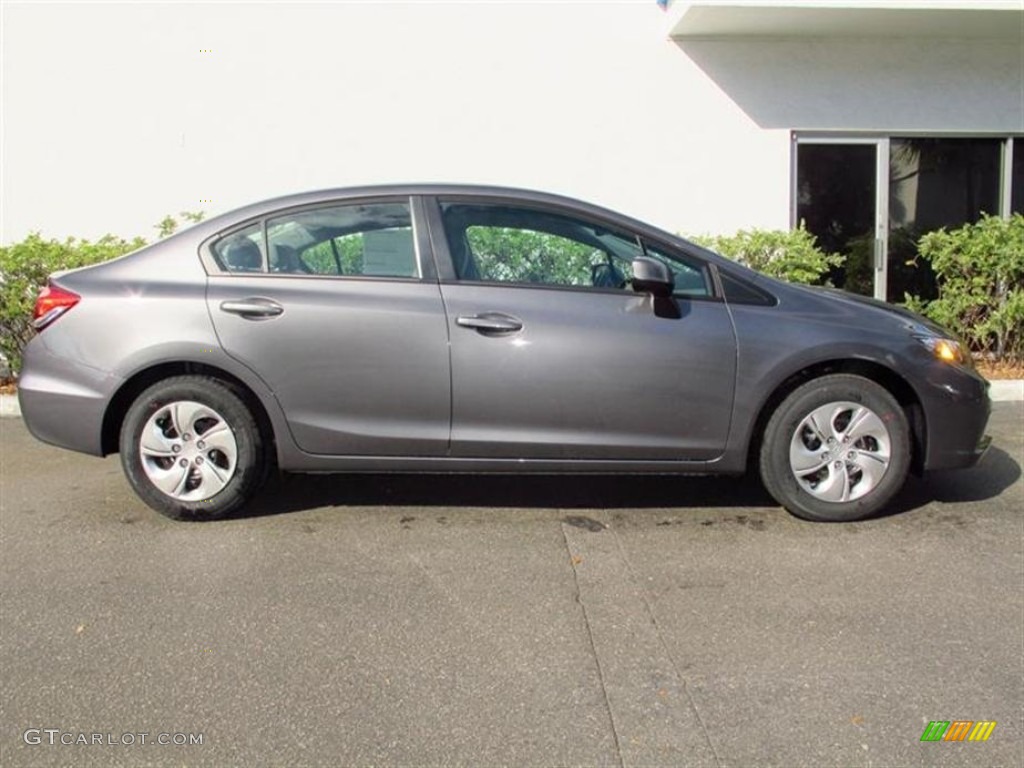 2013 Civic LX Sedan - Polished Metal Metallic / Gray photo #2