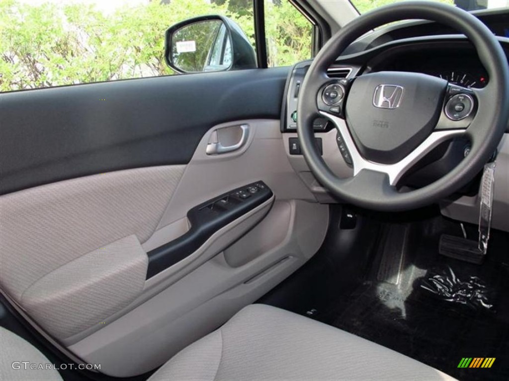 2013 Civic LX Sedan - Polished Metal Metallic / Gray photo #5