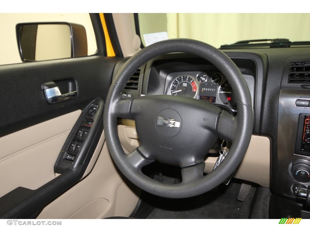 2007 Hummer H3 Standard H3 Model Light Cashmere/Ebony Steering Wheel Photo #77073449