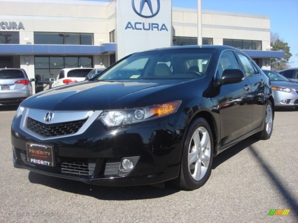 2010 TSX Sedan - Crystal Black Pearl / Parchment photo #1