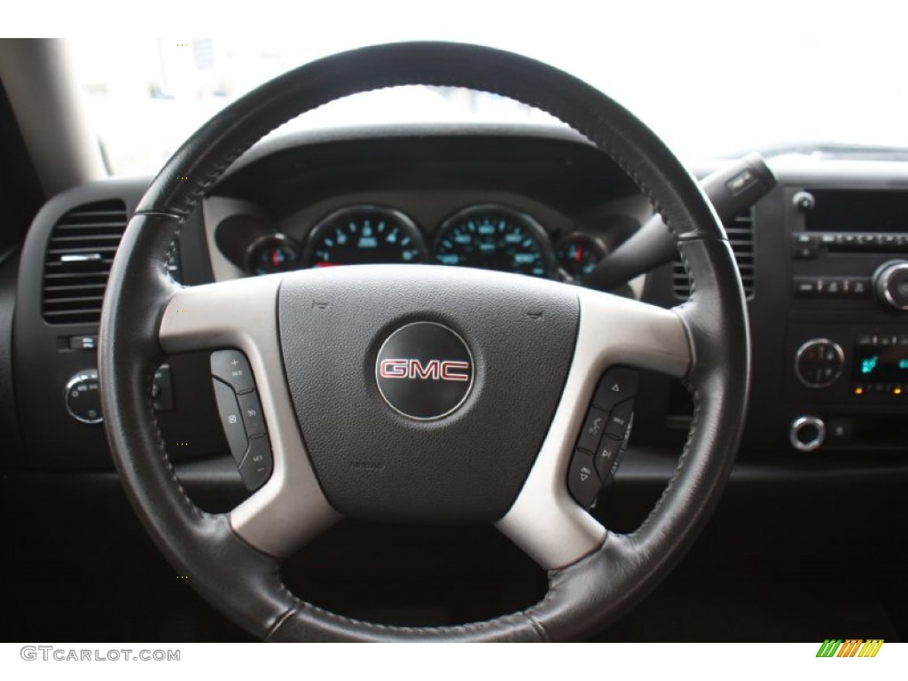 2009 GMC Sierra 1500 SLE Extended Cab Dark Titanium/Light Titanium Steering Wheel Photo #77077977