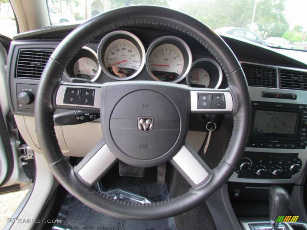 2006 Dodge Charger R/T Dark Slate Gray/Light Graystone Steering Wheel Photo #77078408