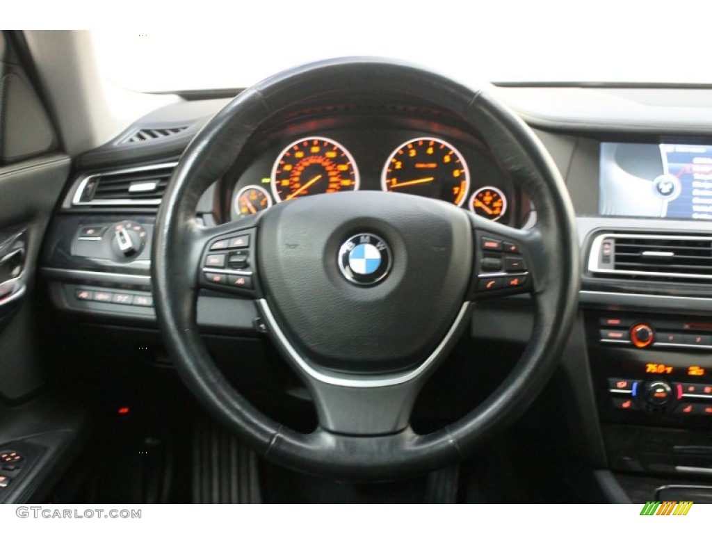 2009 BMW 7 Series 750Li Sedan Black Nappa Leather Steering Wheel Photo #77079215